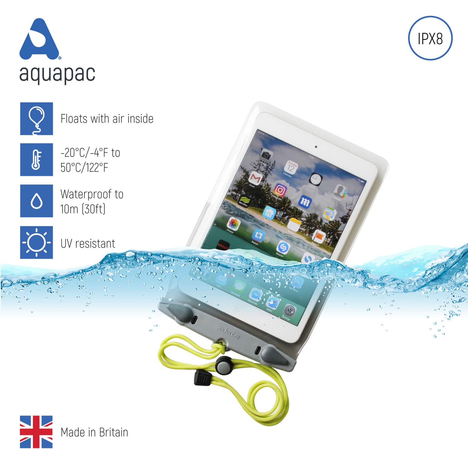 Aquapac Waterproof Tablet (iPad minI & Kindle) Case 200mm screen