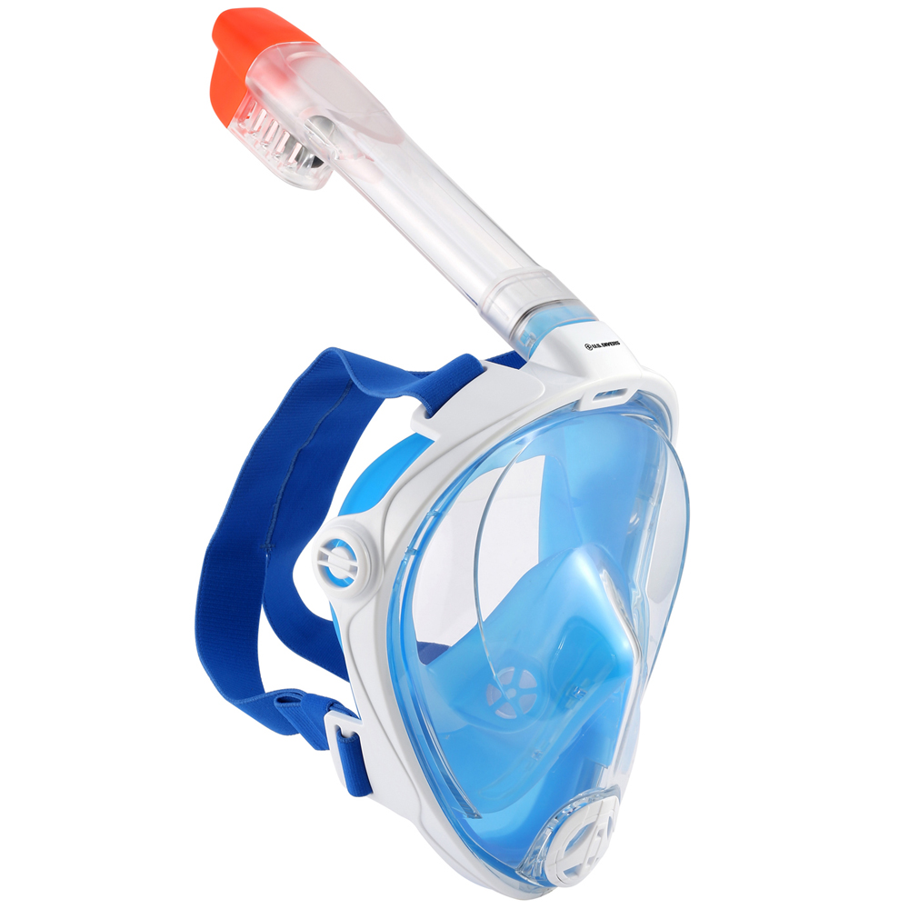 US DIVERS FULL FACE SNORKEL MASKE HYDROAIR AIR S/M BLÅ/HVID