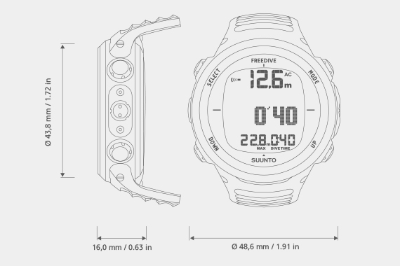 SUUNTO D4F BLACK COMPUTER FOR FREEDIVING